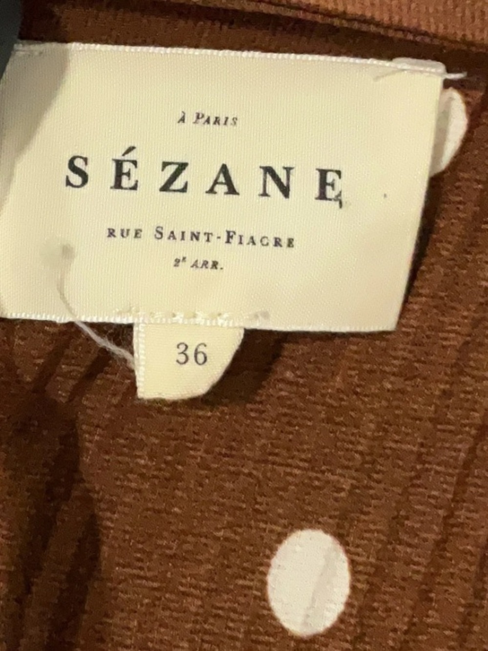 Sezane Nikki Pleated Shirt in Brown and Ecru Polka Dots Size 36 US 4 - Picture 9 of 11